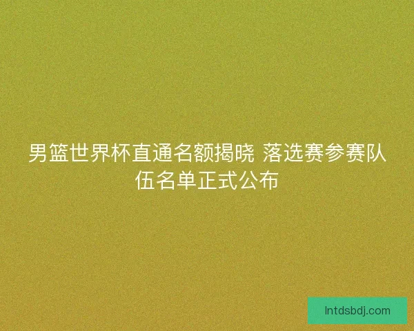 男篮世界杯直通名额揭晓 落选赛参赛队伍名单正式公布